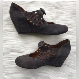 Jeffrey Campbell Gray Suede Mary Jane  Wedges